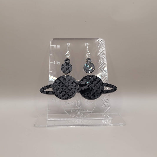 Black Saturn Earrings - available in gold and silver