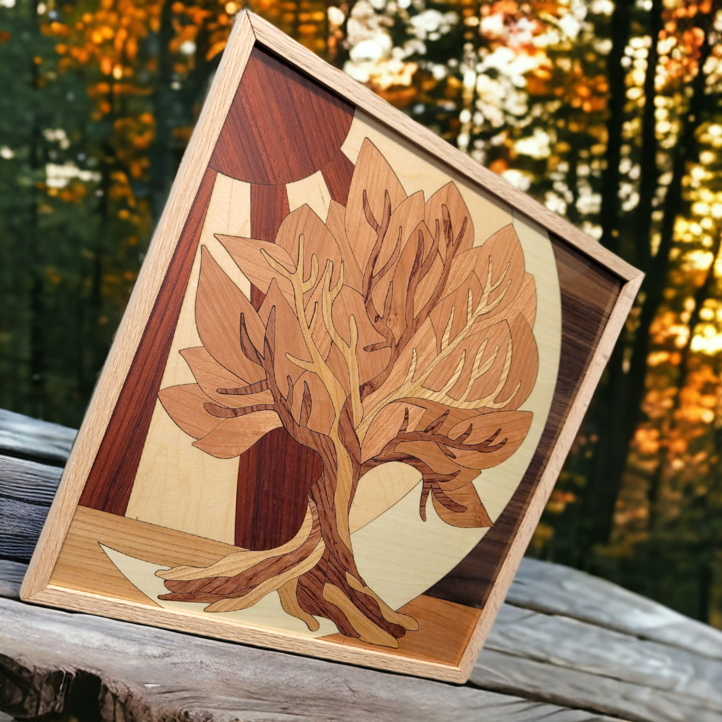Marquetry Inspired Day/Night Tree