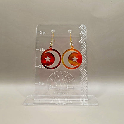 Crescent Star Earrings - available in gold and silver