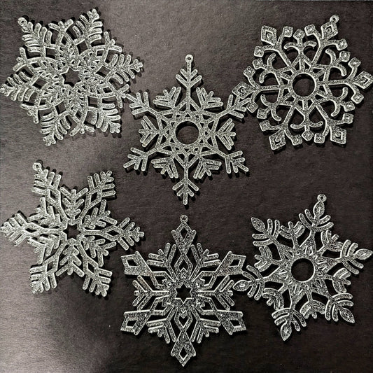 Snowflake Ornament - Silver Glitter Acrylic