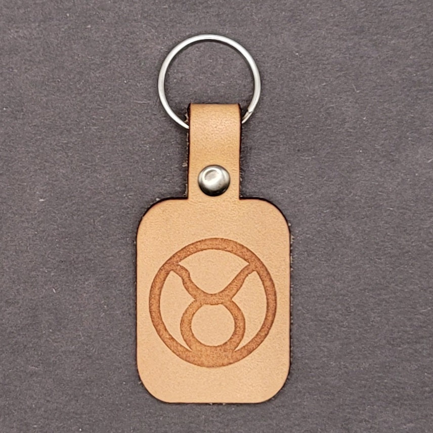 Taurus leather keychain