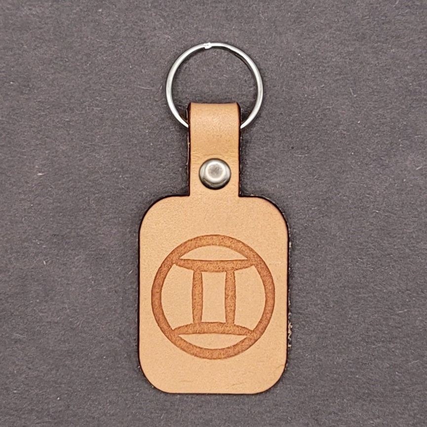 Gemini leather keychain