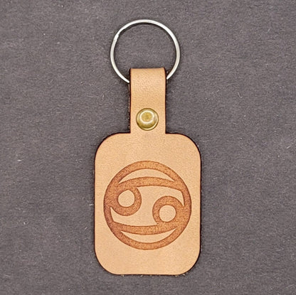 Cancer leather keychain