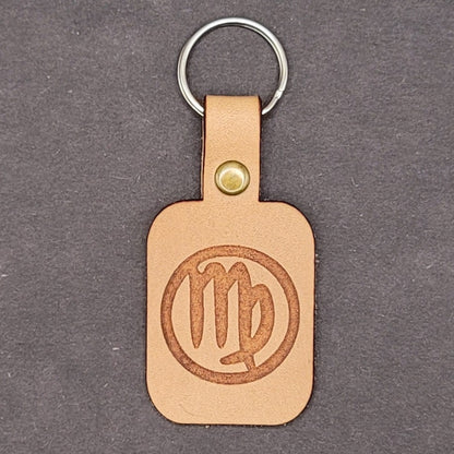 Virgo leather keychain