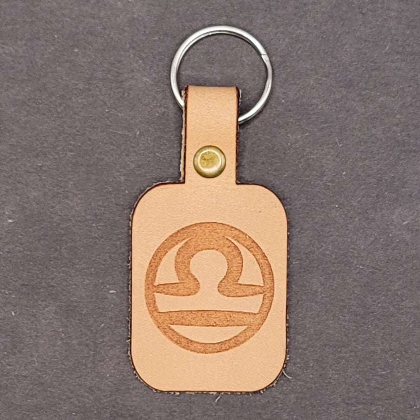 Libra leather keychain