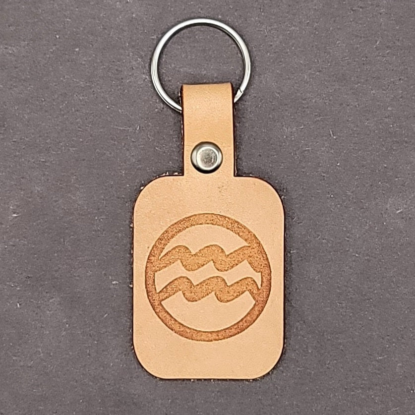 Aquarius leather keychain
