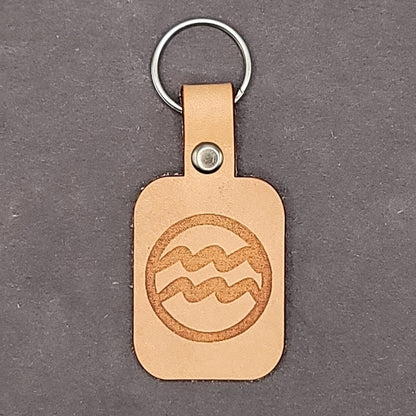 Aquarius leather keychain