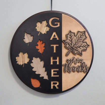 Gather and Give Thanks Door Sign