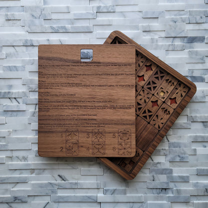 Exotic Wood Inlay and Walnut Dominoes Set