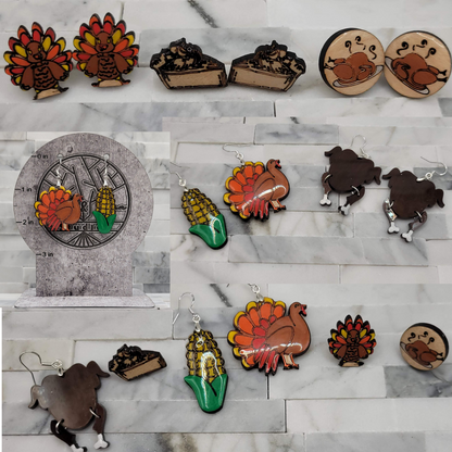 Thanksgiving-Themed Earrings with sterling silver posts/hooks